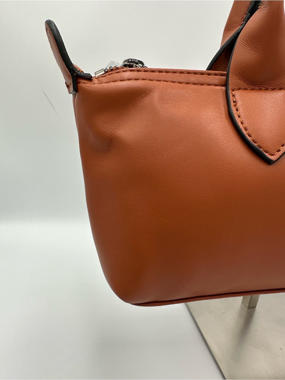 Longchamp Le Pliage Xtra Shoulder Bag Cognac Leather Silver 10370987504 - Picture 11 of 14